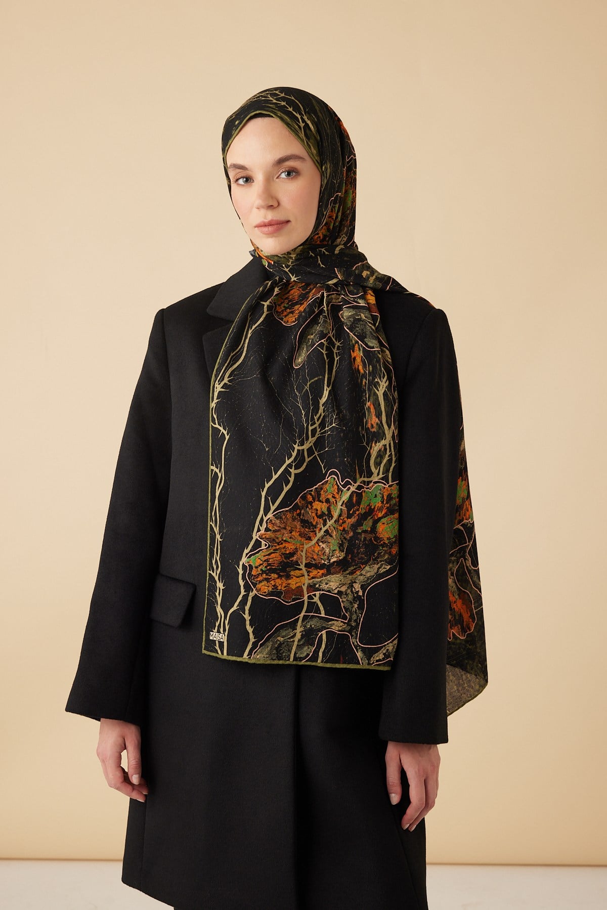 VUSLAT YÜN İPEK KAŞMİR ŞAL 70*200 CM - SİYAH