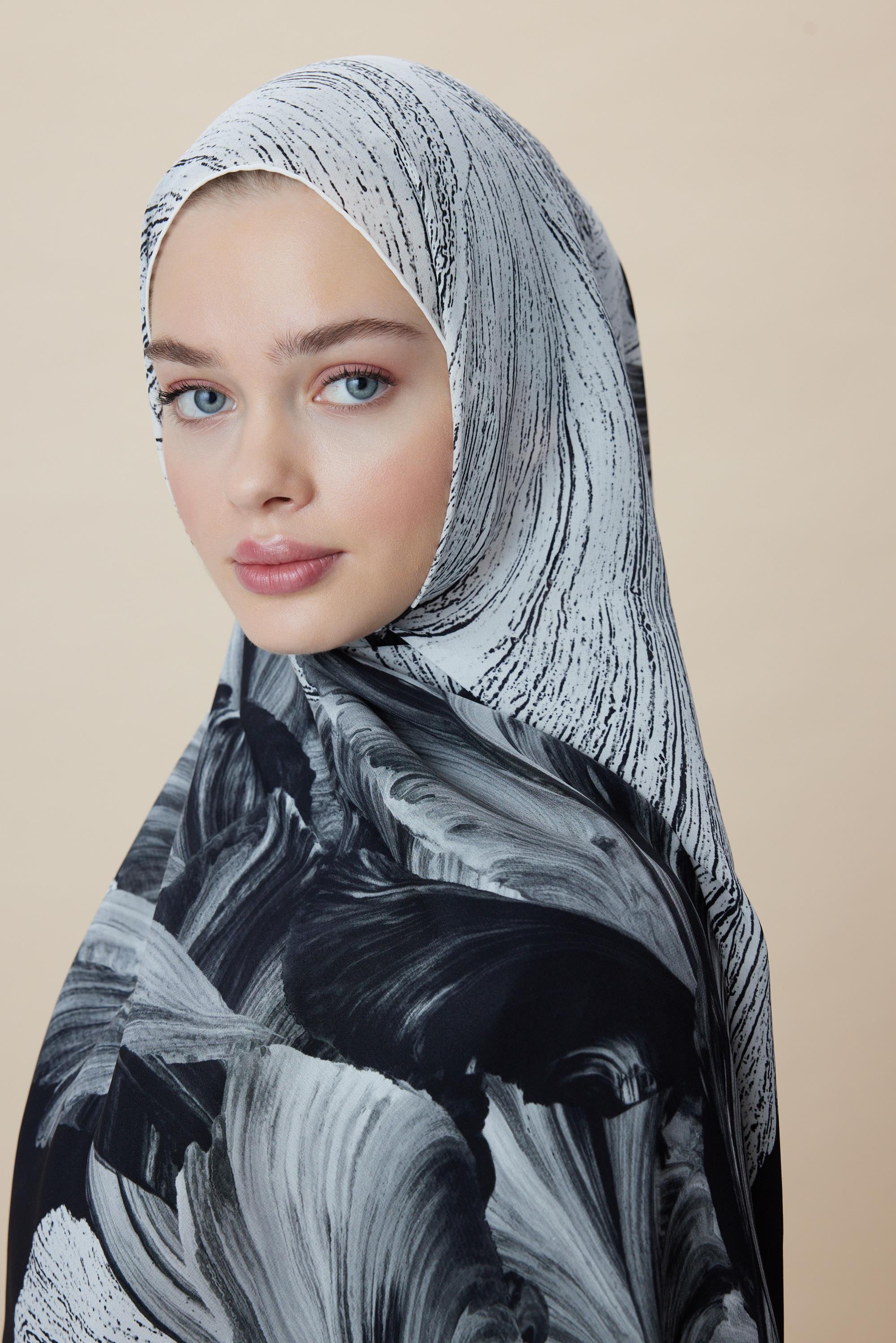 YAKAMOZ KREP İPEK ŞAL 70*190 CM - SİYAH