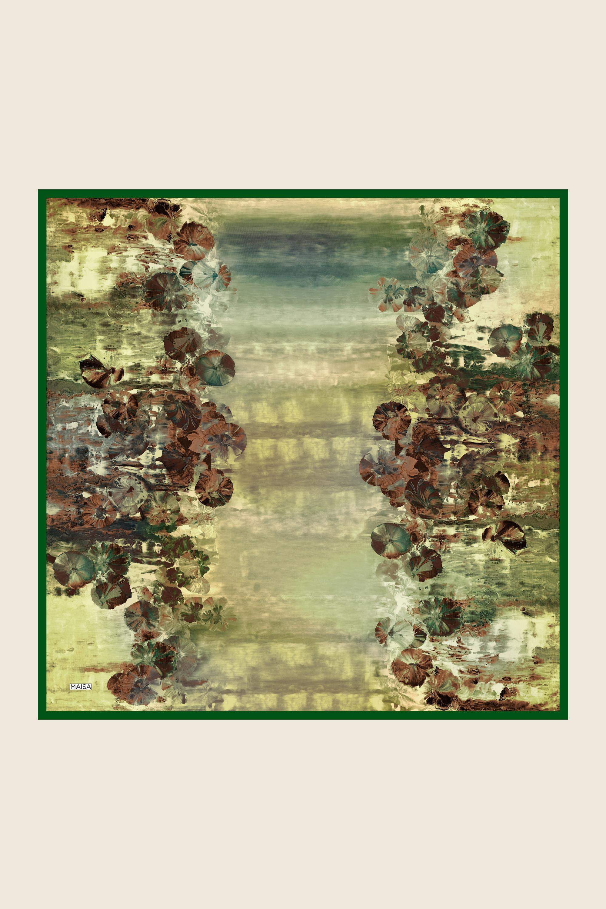 YONCA MULBERRY İPEK EŞARP 90*90 CM - YEŞİL