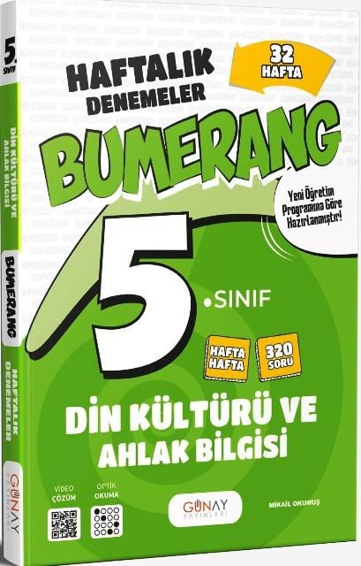 5. Sınıf Din Kültürü ve Ahlak Bilgisi Bumerang 32 Haftalık Denemeler