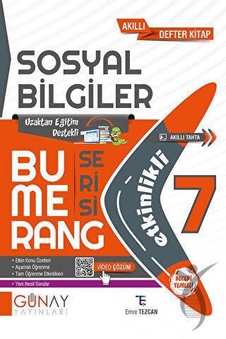 7. Sınıf Sosyal Bilgiler Bumerang Akıllı Etkinlikli Defter