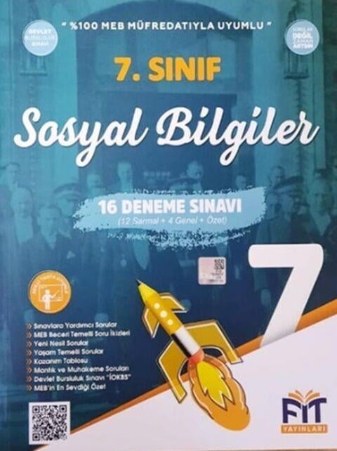 7. Sınıf Sosyal Bilgiler 16 Deneme Sınavı (12 Sarmal + 4 Genel + Özet)