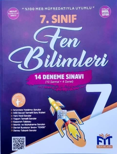 7. Sınıf Fen Bilimleri  14 Deneme Sınavı (10 Sarmal + 4 Genel)