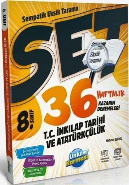 8. Sınıf LGS T.C İnkılap Tarihi ve Atatürkçülük SET 36 Haftalık Kazanım Denemeleri