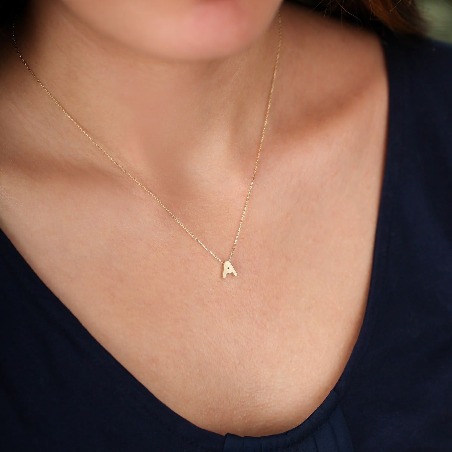 Altın A Harfi Kolye