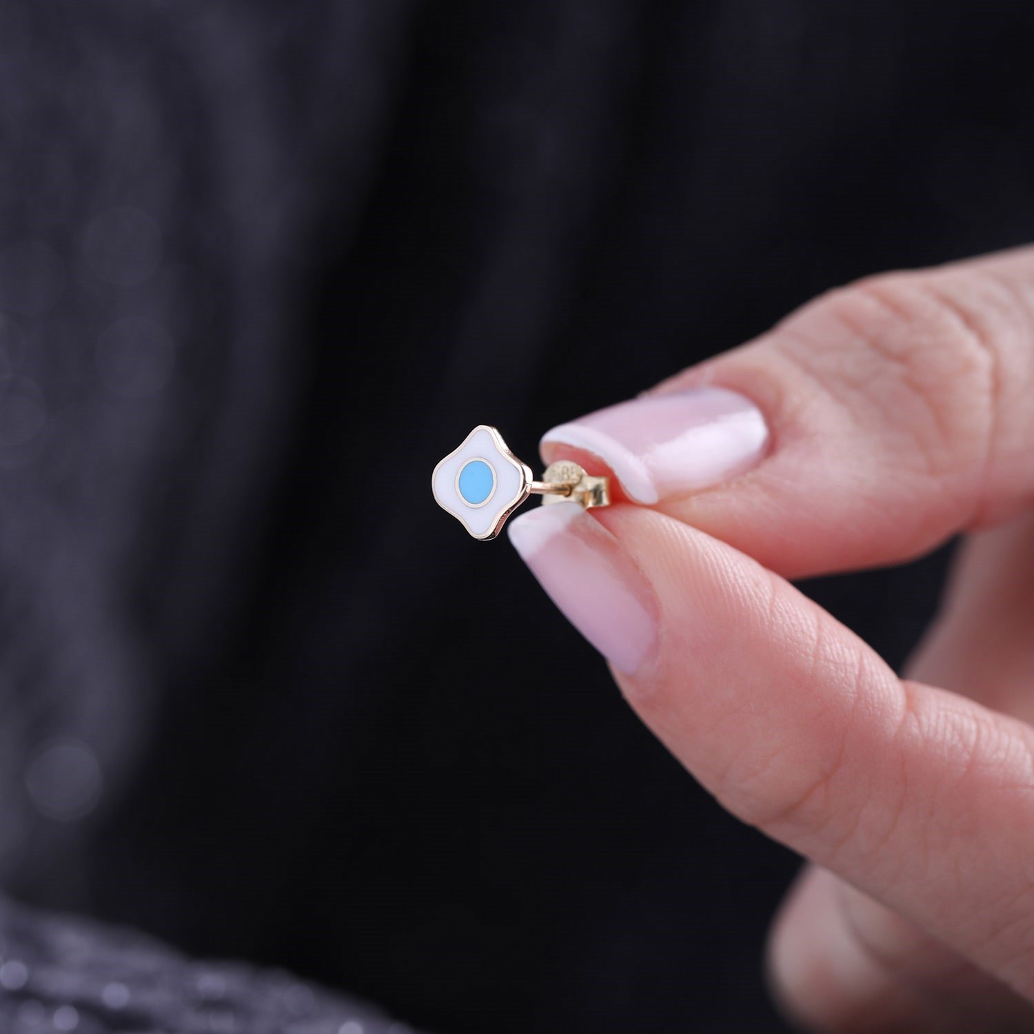 Altın Mineli Çocuk Küpesi