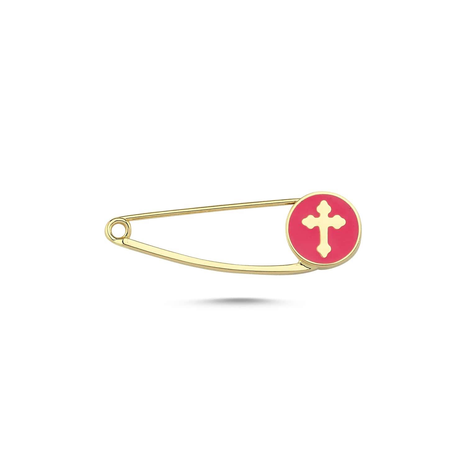 Altın Mineli Haç Bebek İğnesi