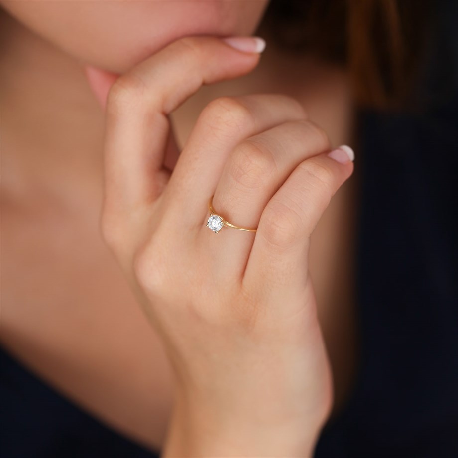 Altın Tek Taş Yüzük