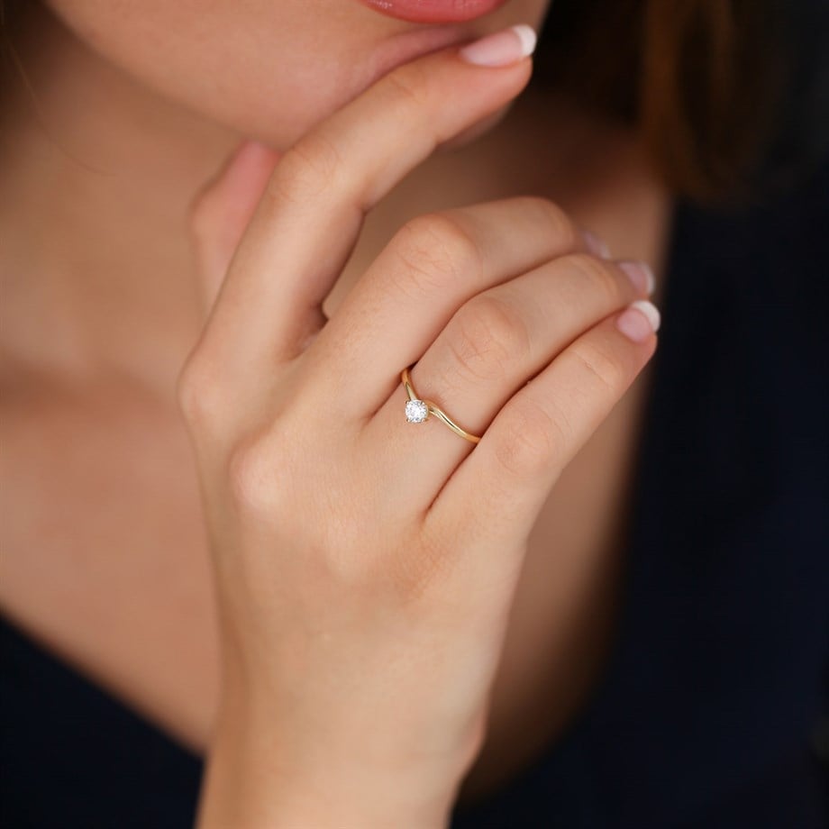 Altın Tek Taş Yüzük