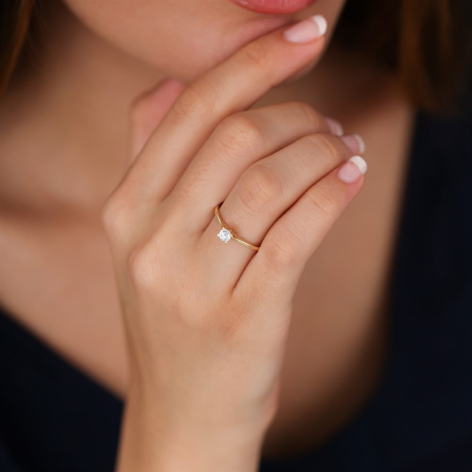 Altın Tek Taş Yüzük