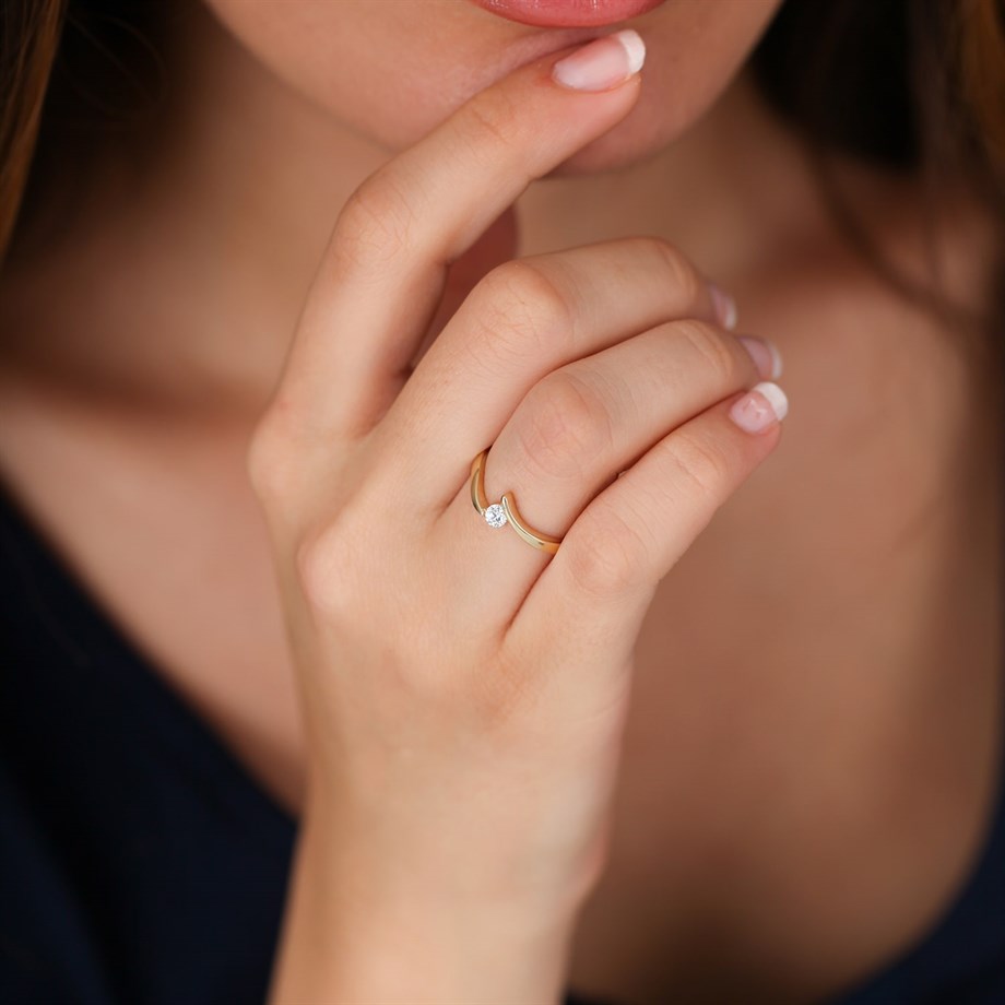 Altın Tek Taş Yüzük