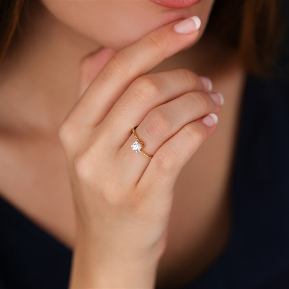 Altın Tek Taş Yüzük