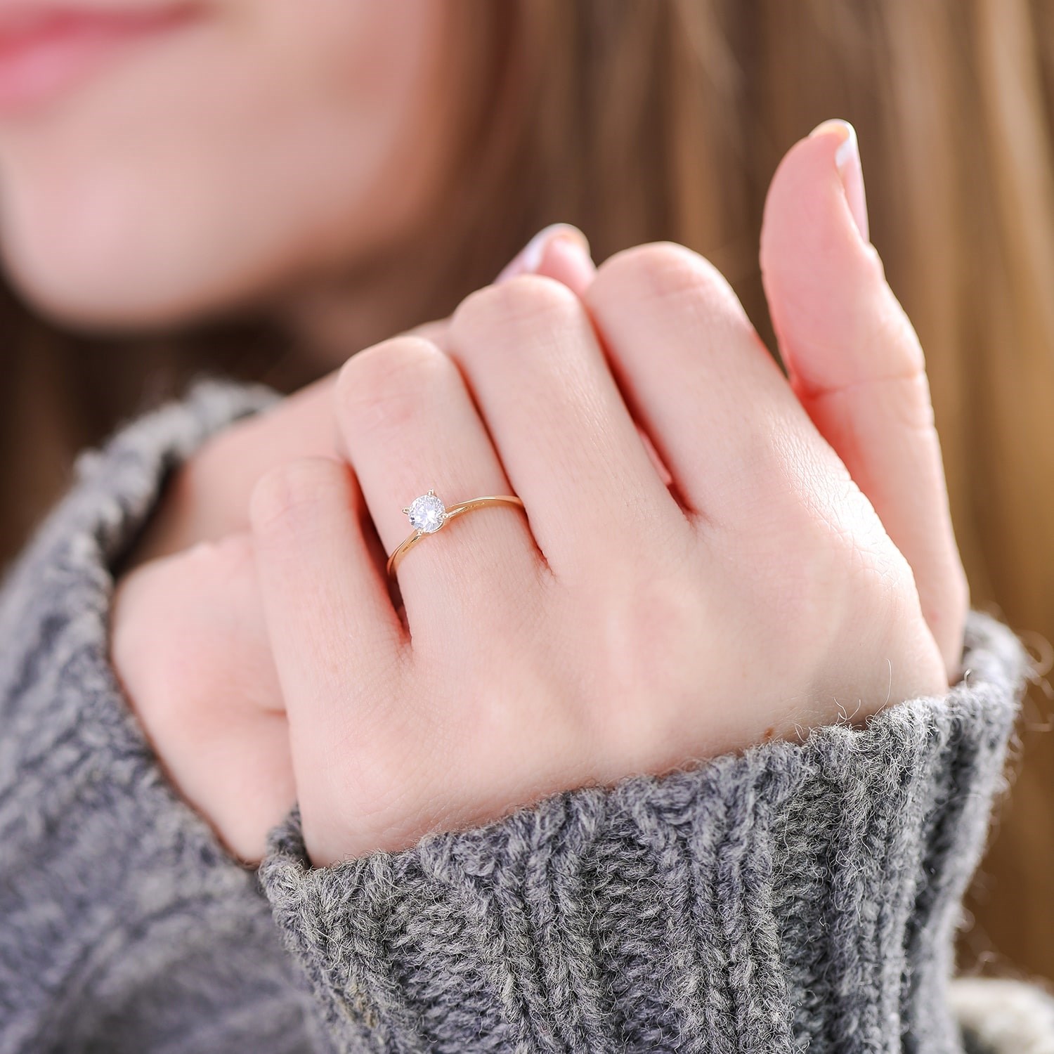 Altın Tek Taş Yüzük