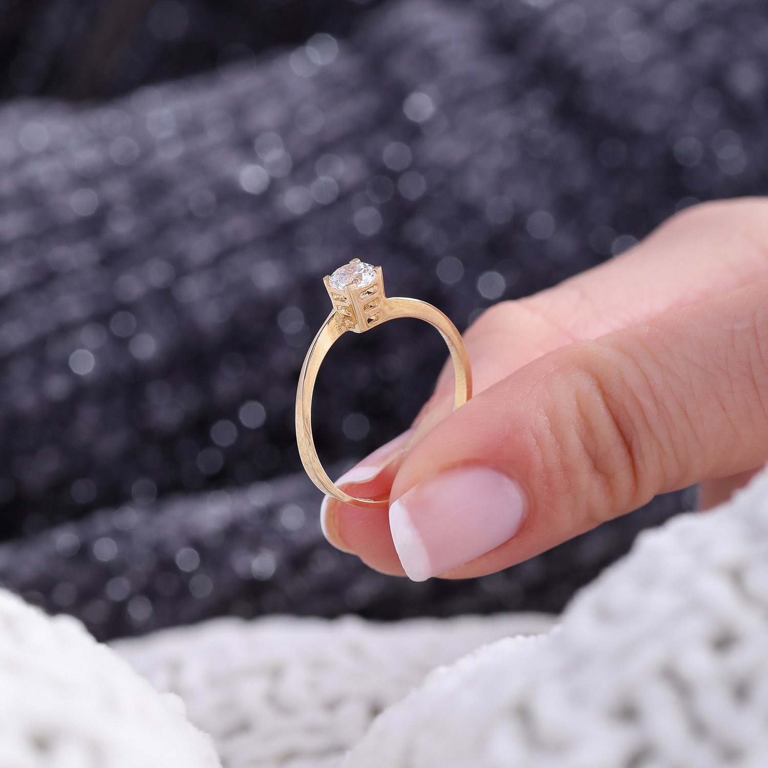 Altın Tek Taş Yüzük