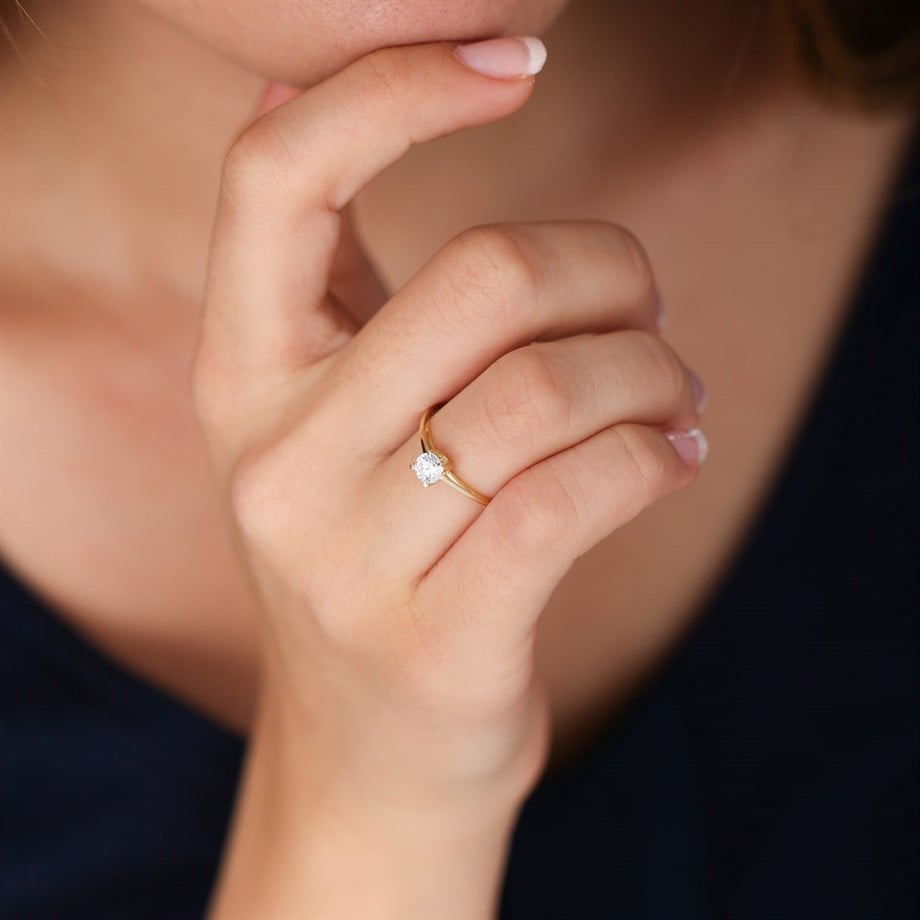 Altın Tek Taş Yüzük