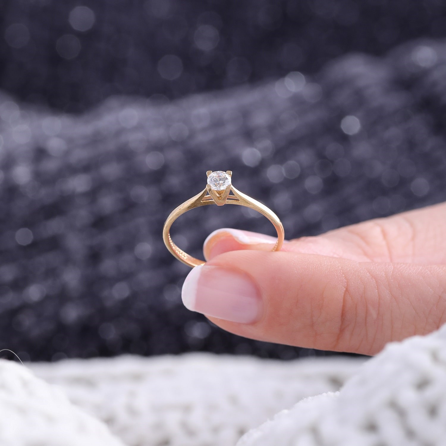 Altın Tek Taş Yüzük