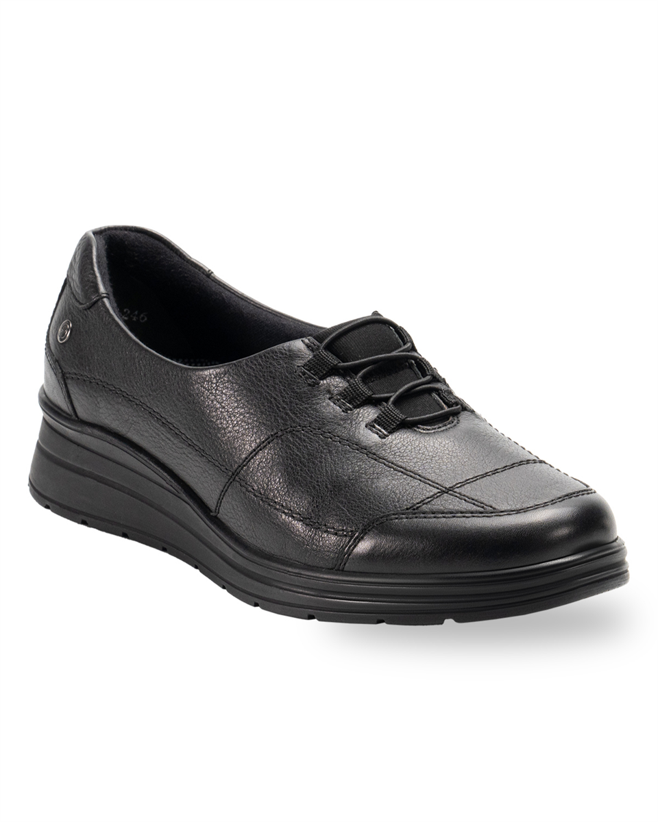 Forelli HEFA-H Kadın Siyah (36-41) Deri Comfort Ayakkabı 