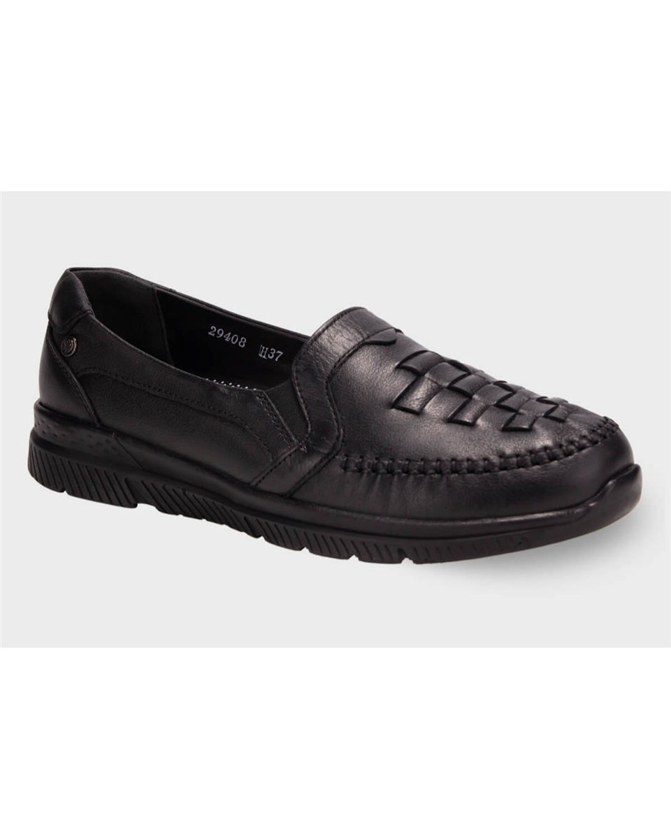 Forelli OLIVIA-H Kadın Siyah (36-41) Deri Comfort Ayakkabı 