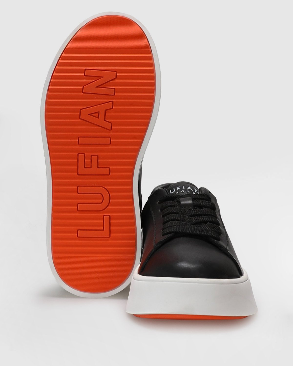 Lufian Anton Erkek Siyah Deri Sneaker Ayakkabı 