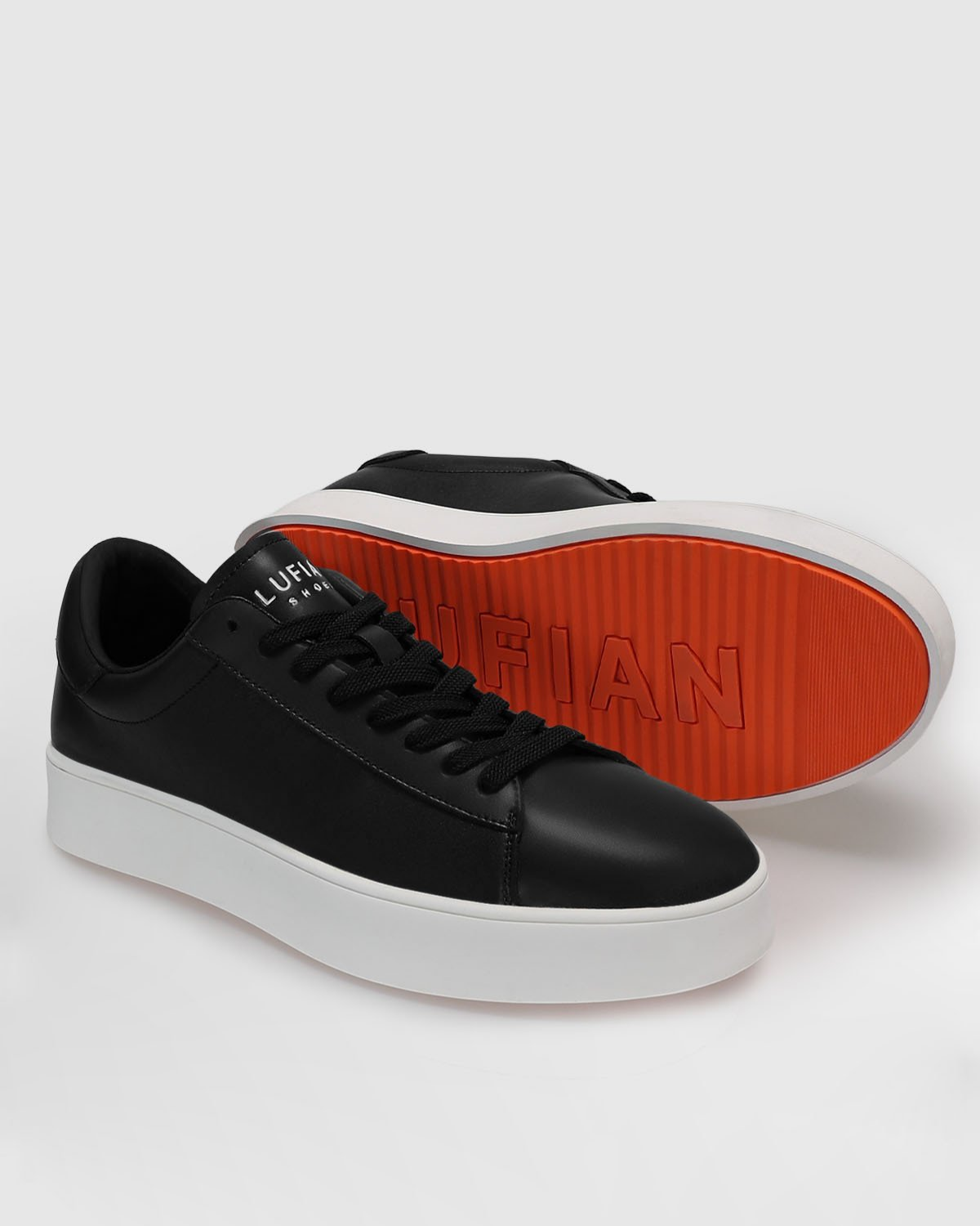Lufian Anton Erkek Siyah Deri Sneaker Ayakkabı 