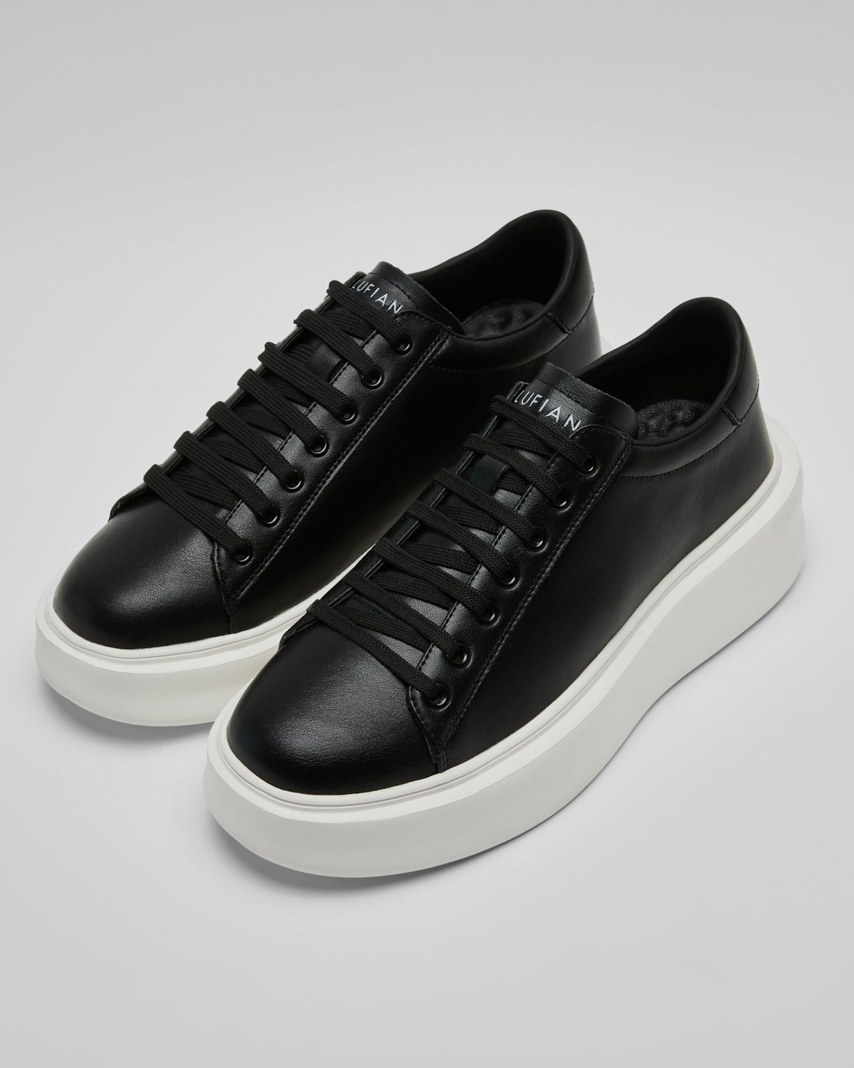Lufian Gage Erkek Siyah Deri Sneaker Ayakkabı 