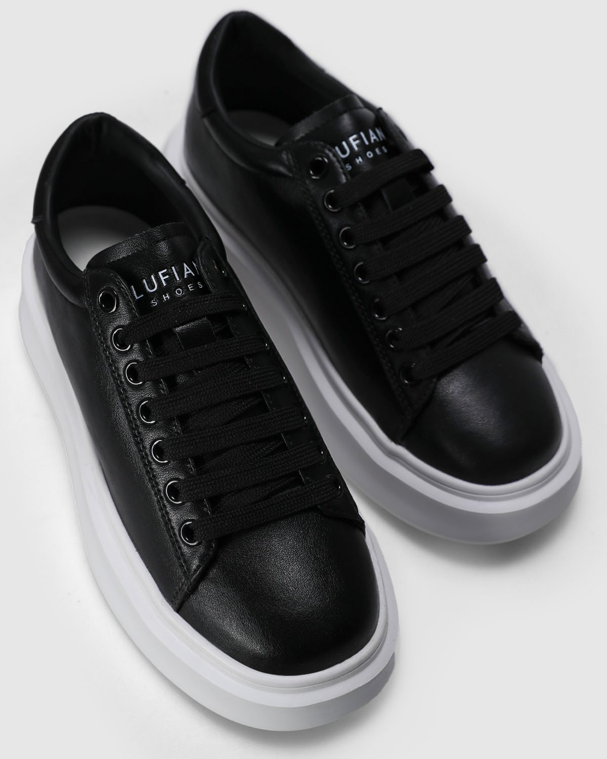 Lufian Grace Kadın Siyah Deri Sneaker Ayakkabı