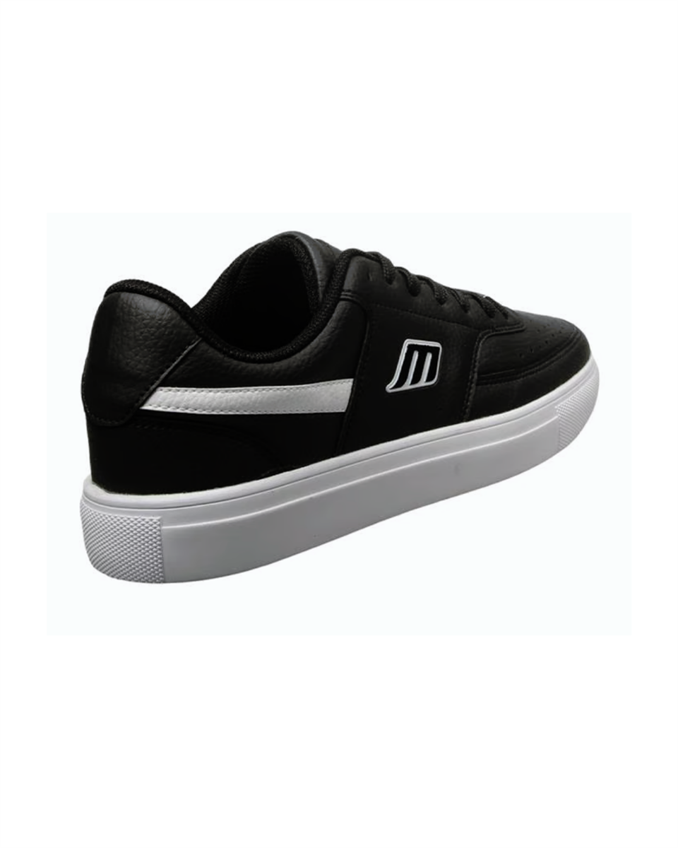 M.P. 232-1291 Mr Erkek Siyah-Beyaz Cilt Sneaker Ayakkabı