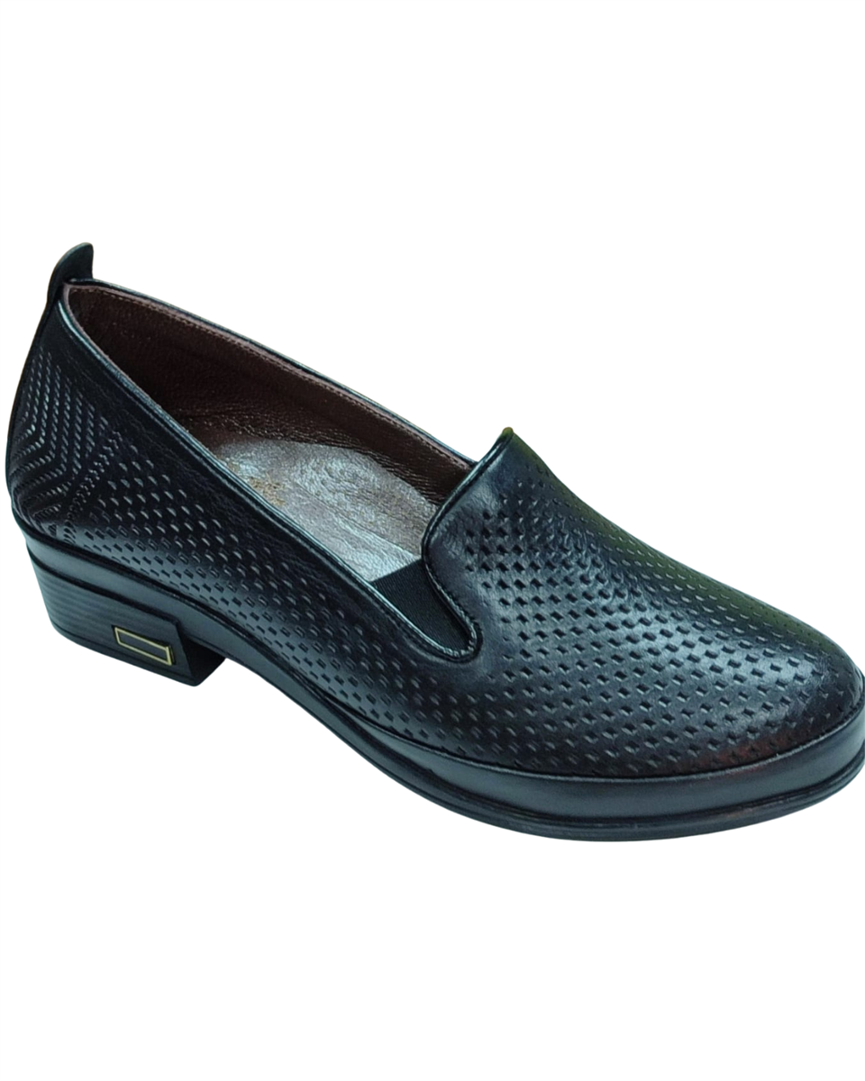 Malawi 81K. Kadın Siyah (36-41) Deri Topuklu Comfort Ayakkabı 