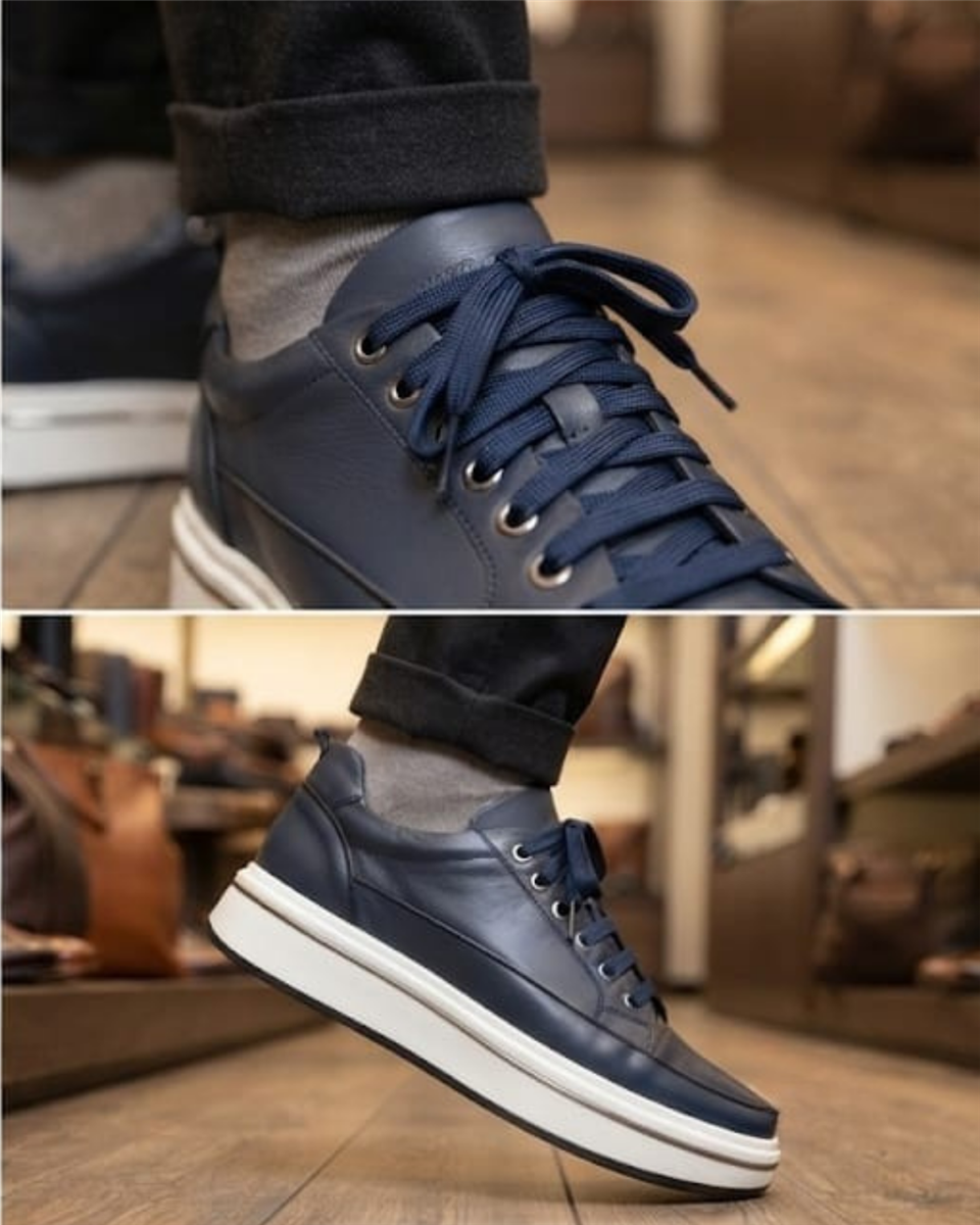 Voyager M1053 Erkek Lacivert Tafta (39-44) Deri Günlük Spor Ayakkabı 
