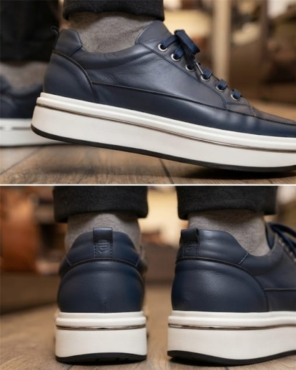 Voyager M1053 Erkek Lacivert Tafta (39-44) Deri Günlük Spor Ayakkabı 