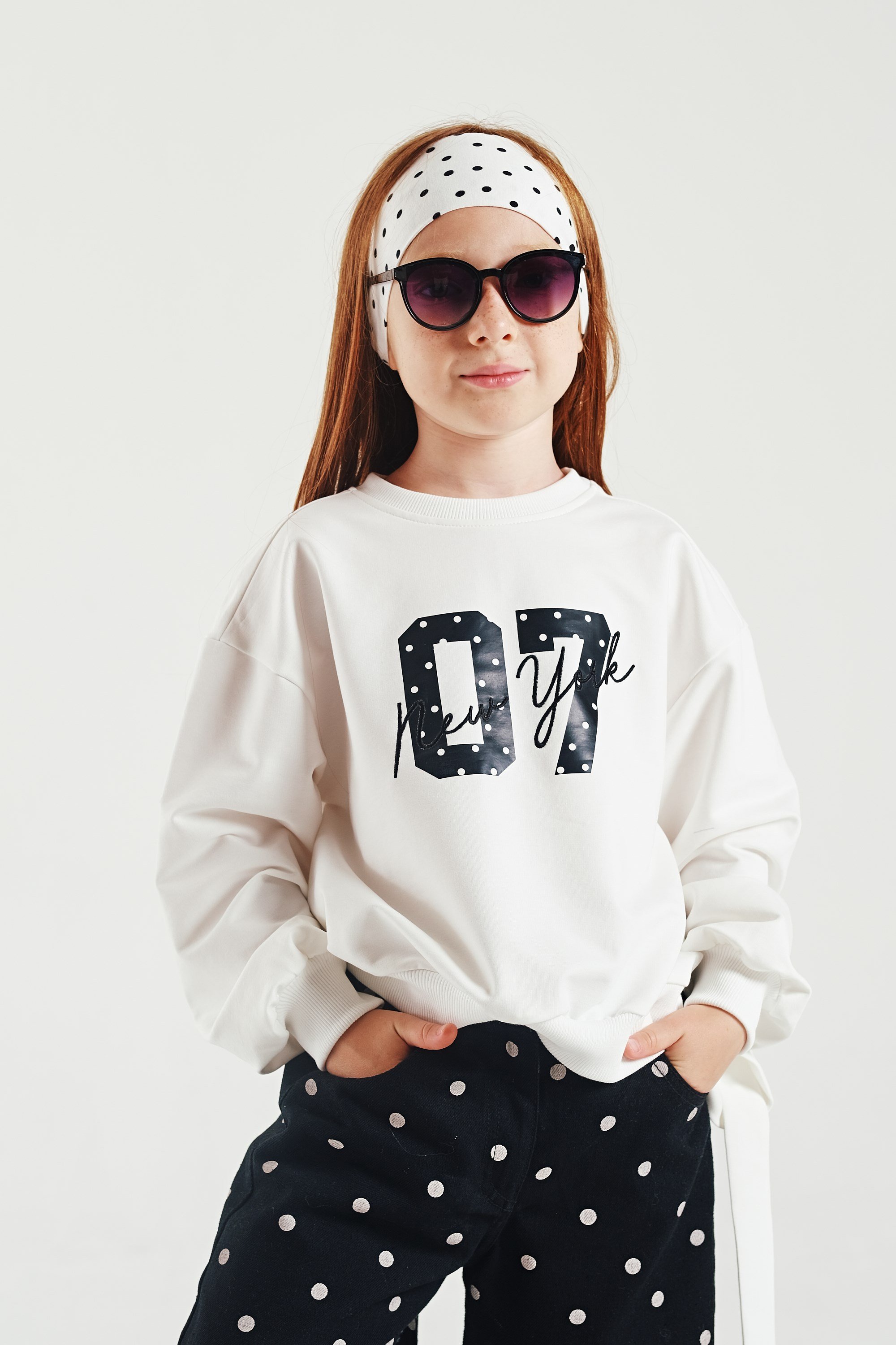 07 Kız Sweat - Beyaz