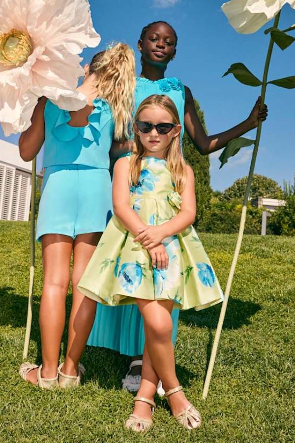 ABEL & LULA Beli Güllü Elbise - Yeşil