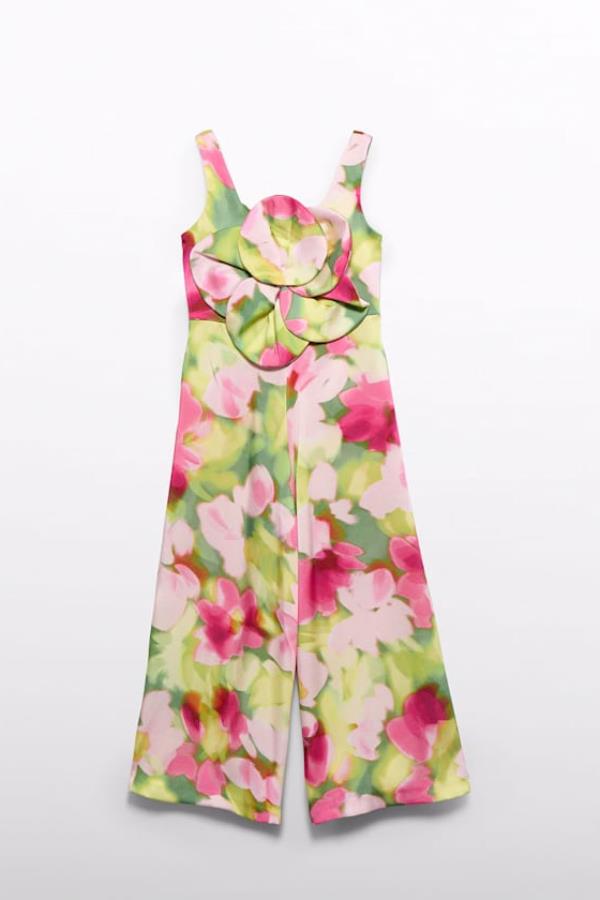 ABEL & LULA Önü Çiçekli Tulum - Fuşya