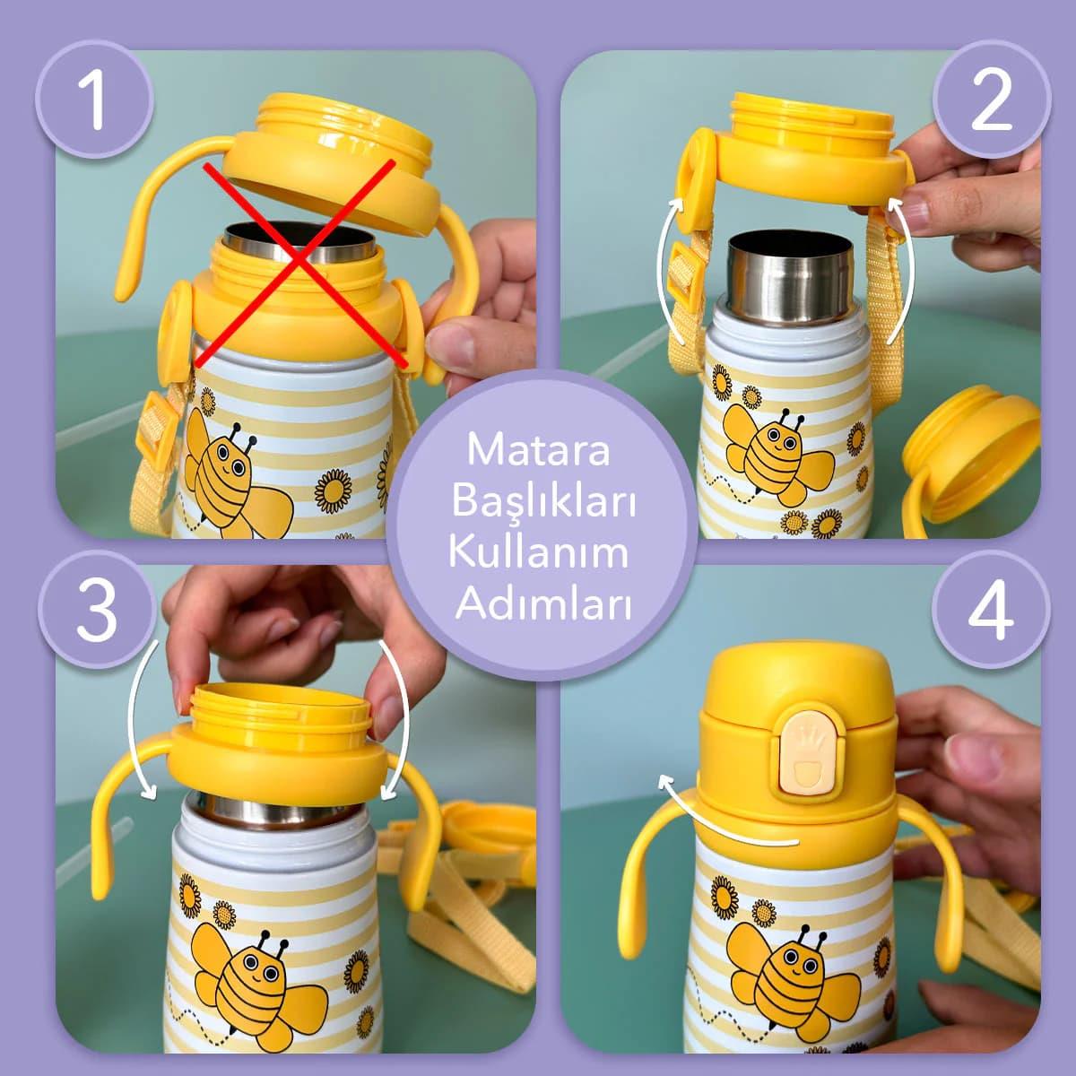 Arı Vız Vız Su Matarası - Sarı