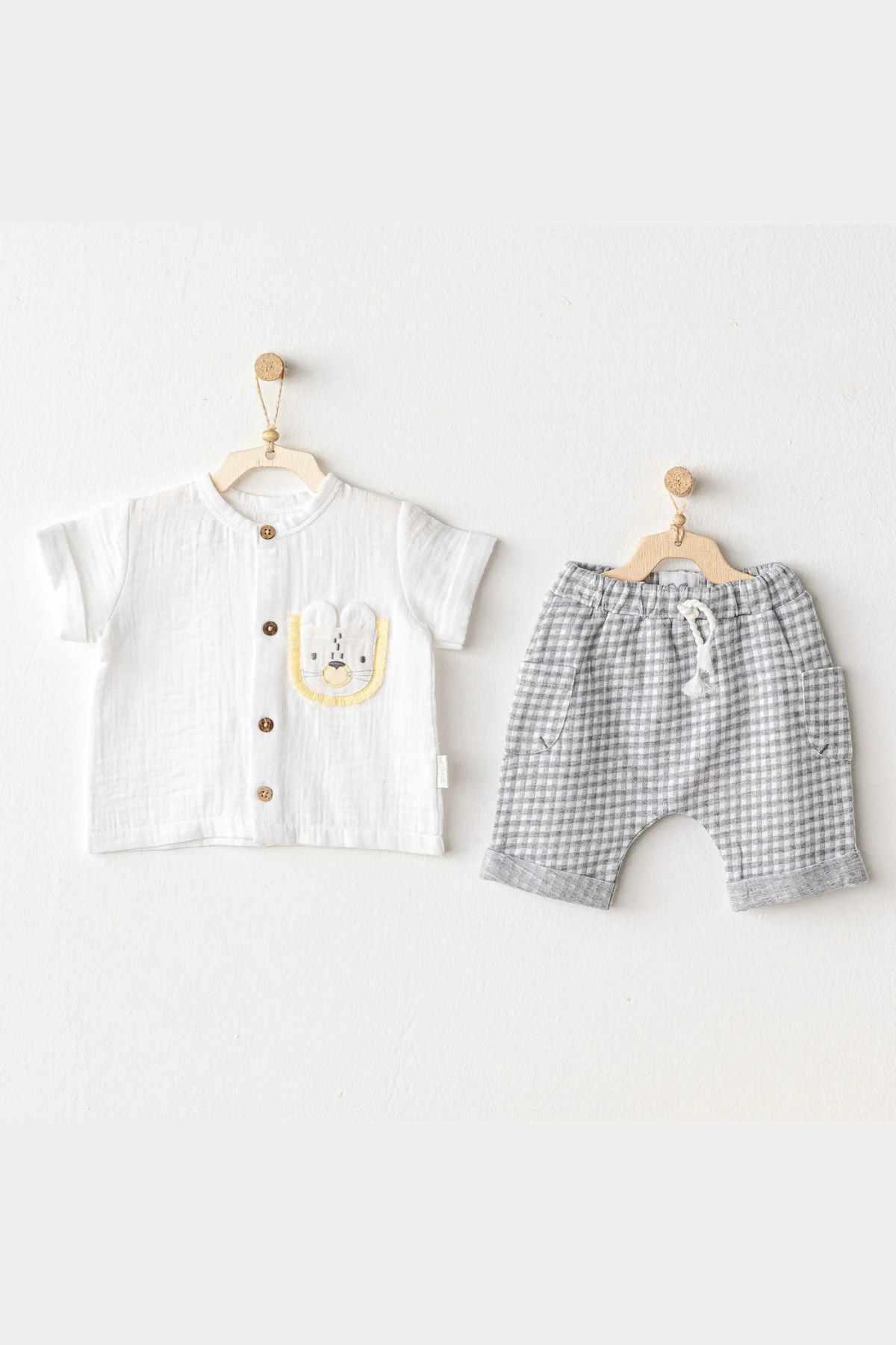 Aslanlı Müslin Takım - Gri