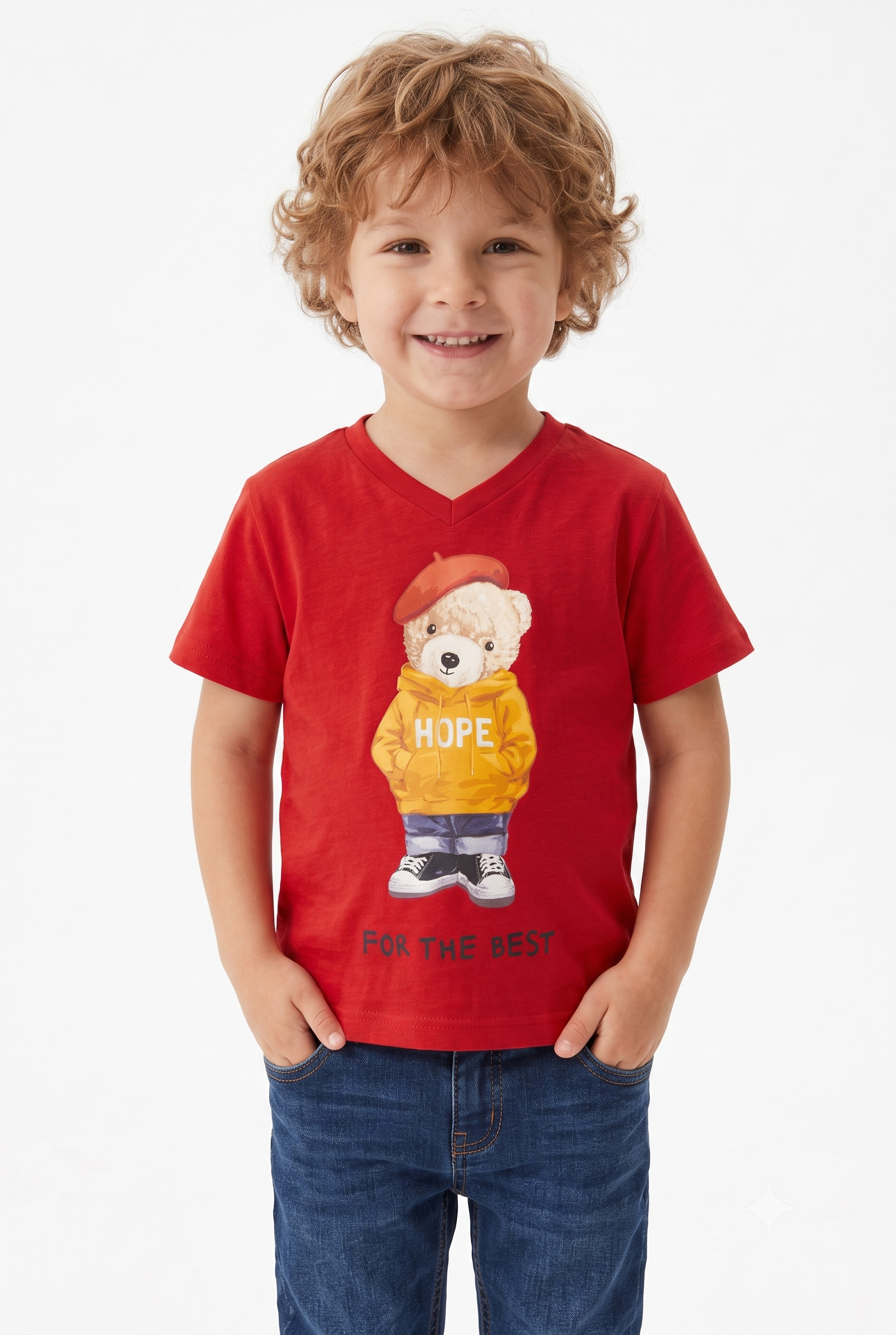 Bear Erkek Bebe Tişört - Kırmızı