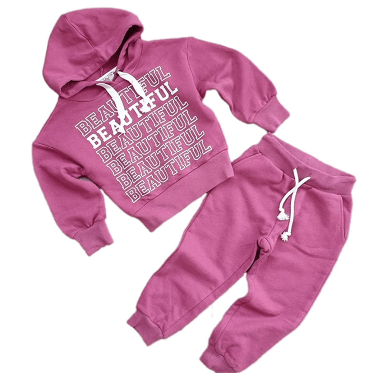 BEAUTIFUL YAZILI KAPŞONLU KIZ SWEAT