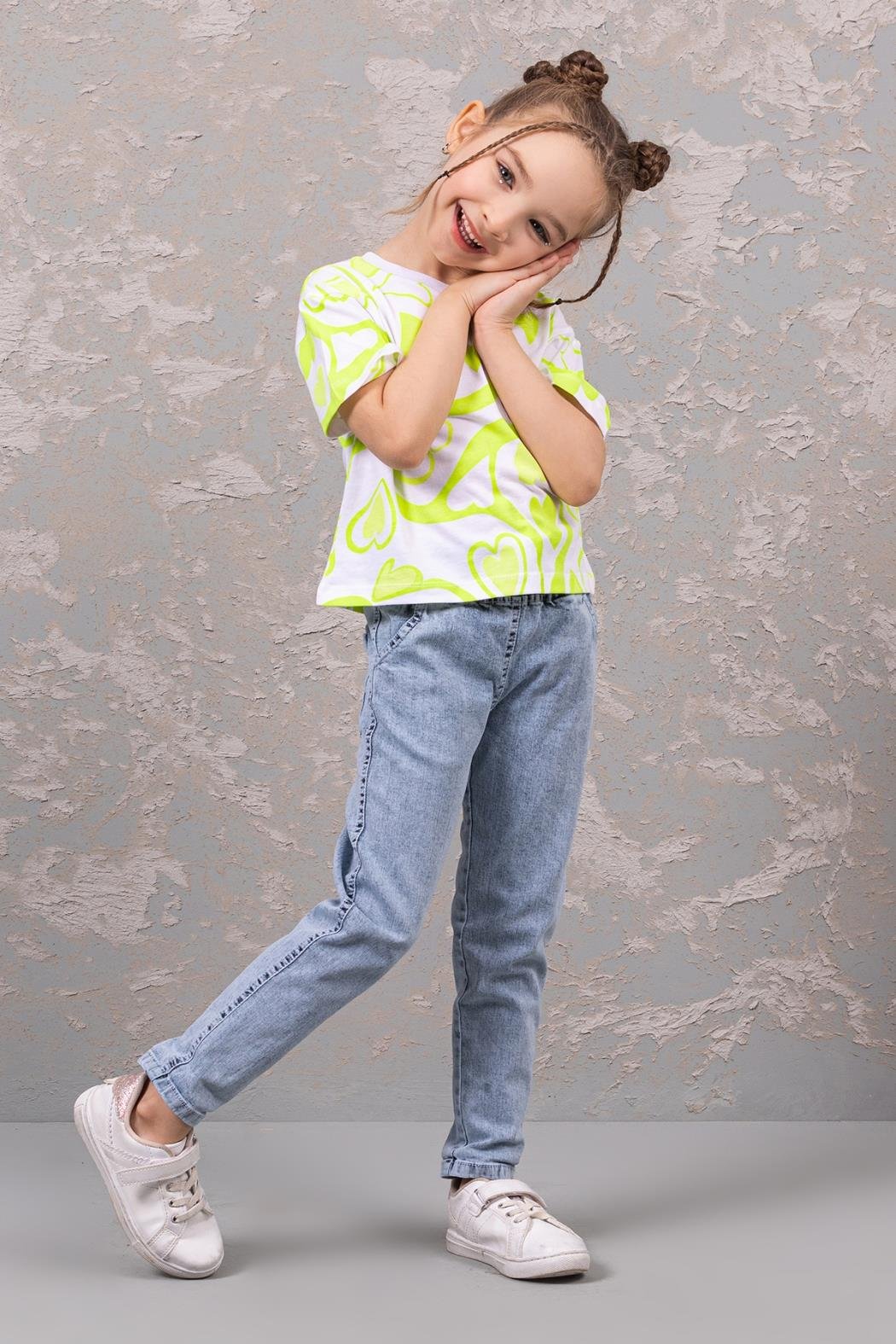 Beli Lastikli Kot Pantolon - Mavi