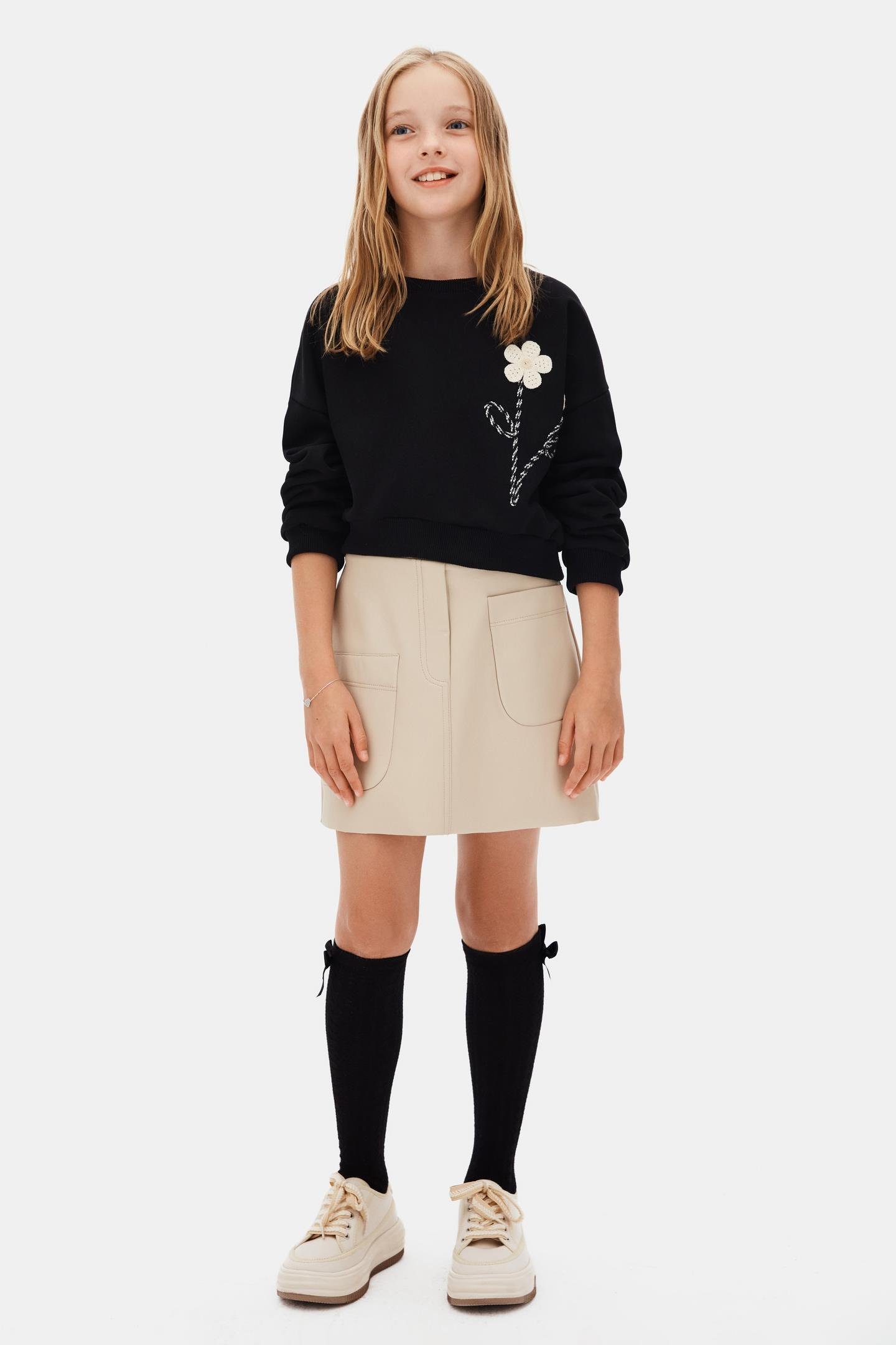 Beverly Kız Sweat - Siyah