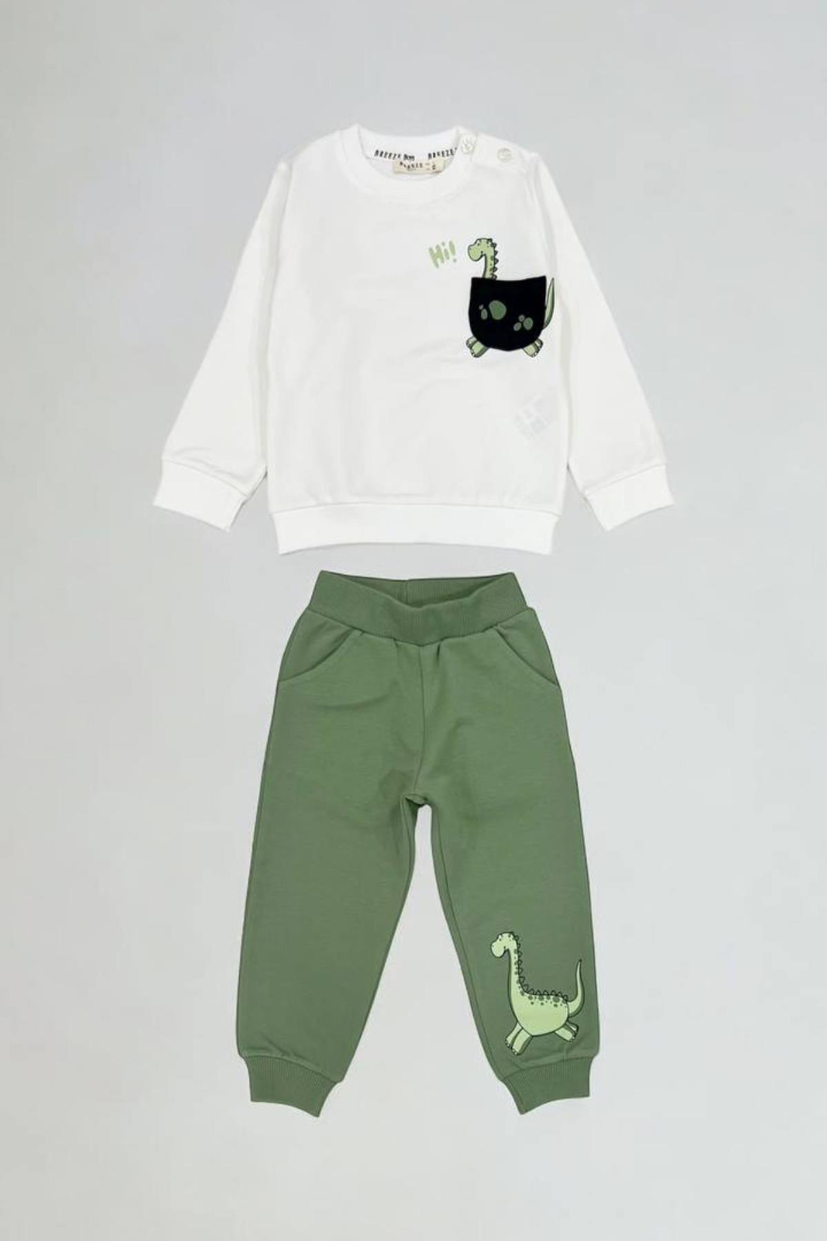 Breeze Dinolu Erkek Takım - Yeşil Haki