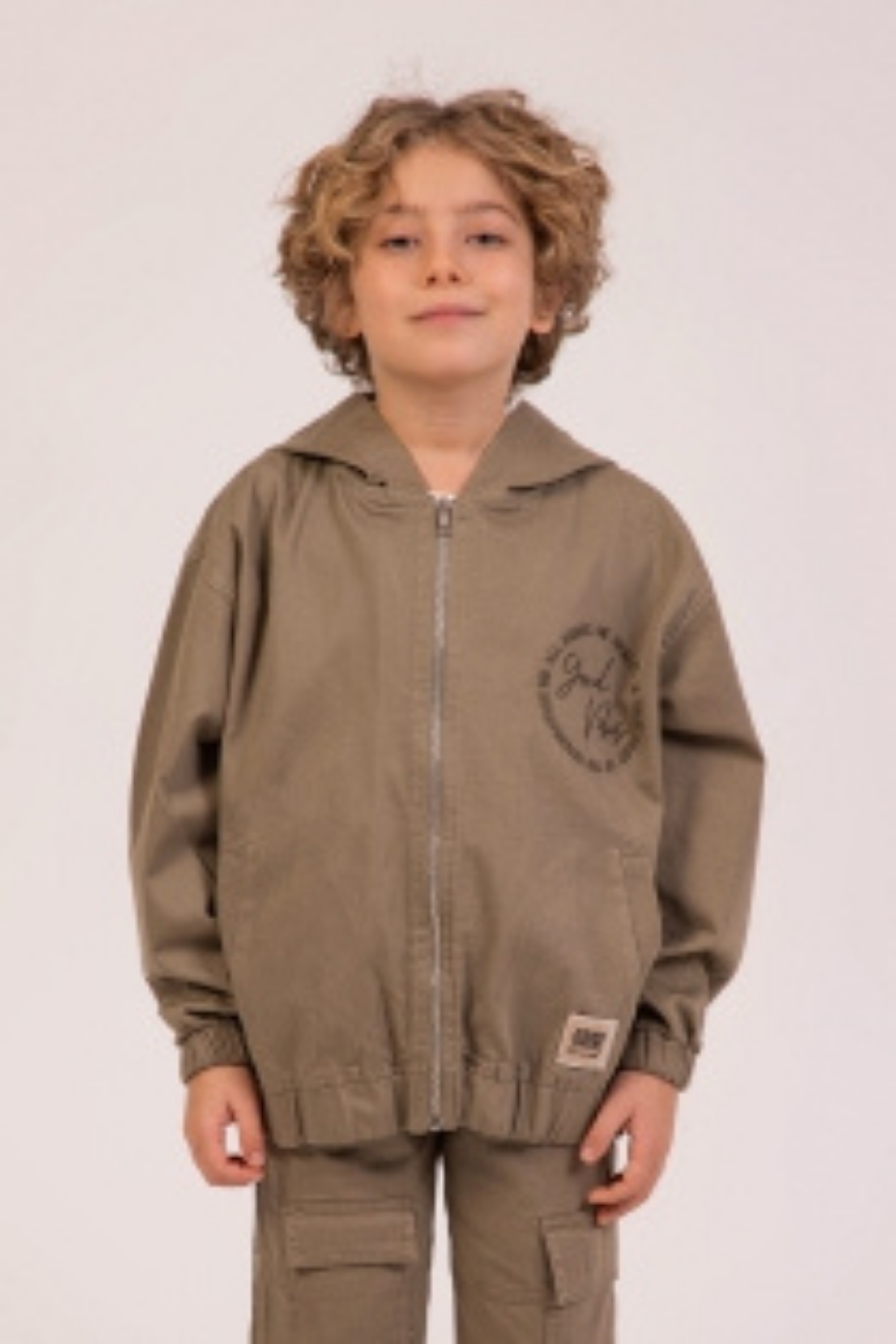 Canvas Kapşonlu Erkek Ceket - Yeşil Haki