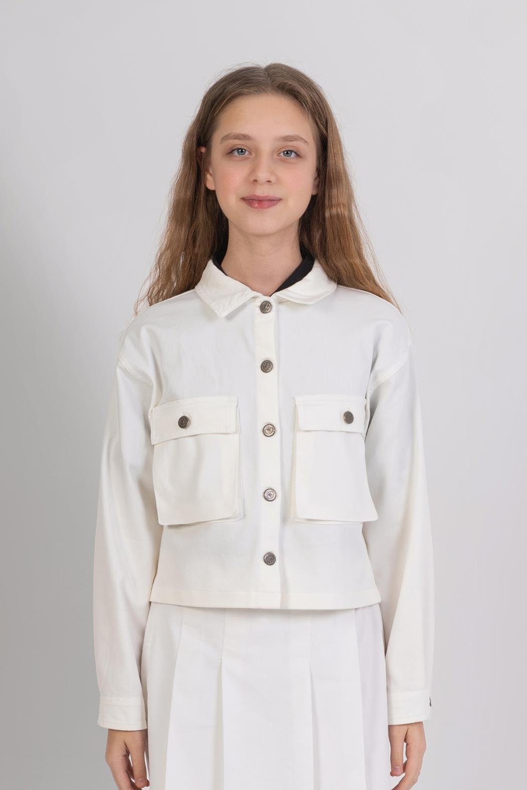 Canvas Kız Ceket - Krem