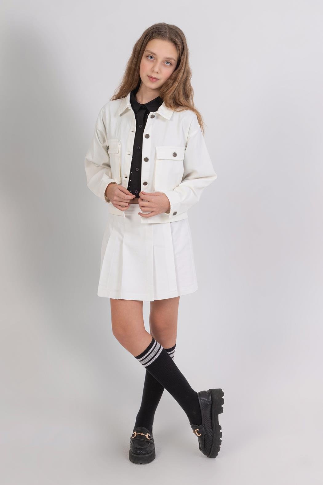 Canvas Kız Ceket - Krem