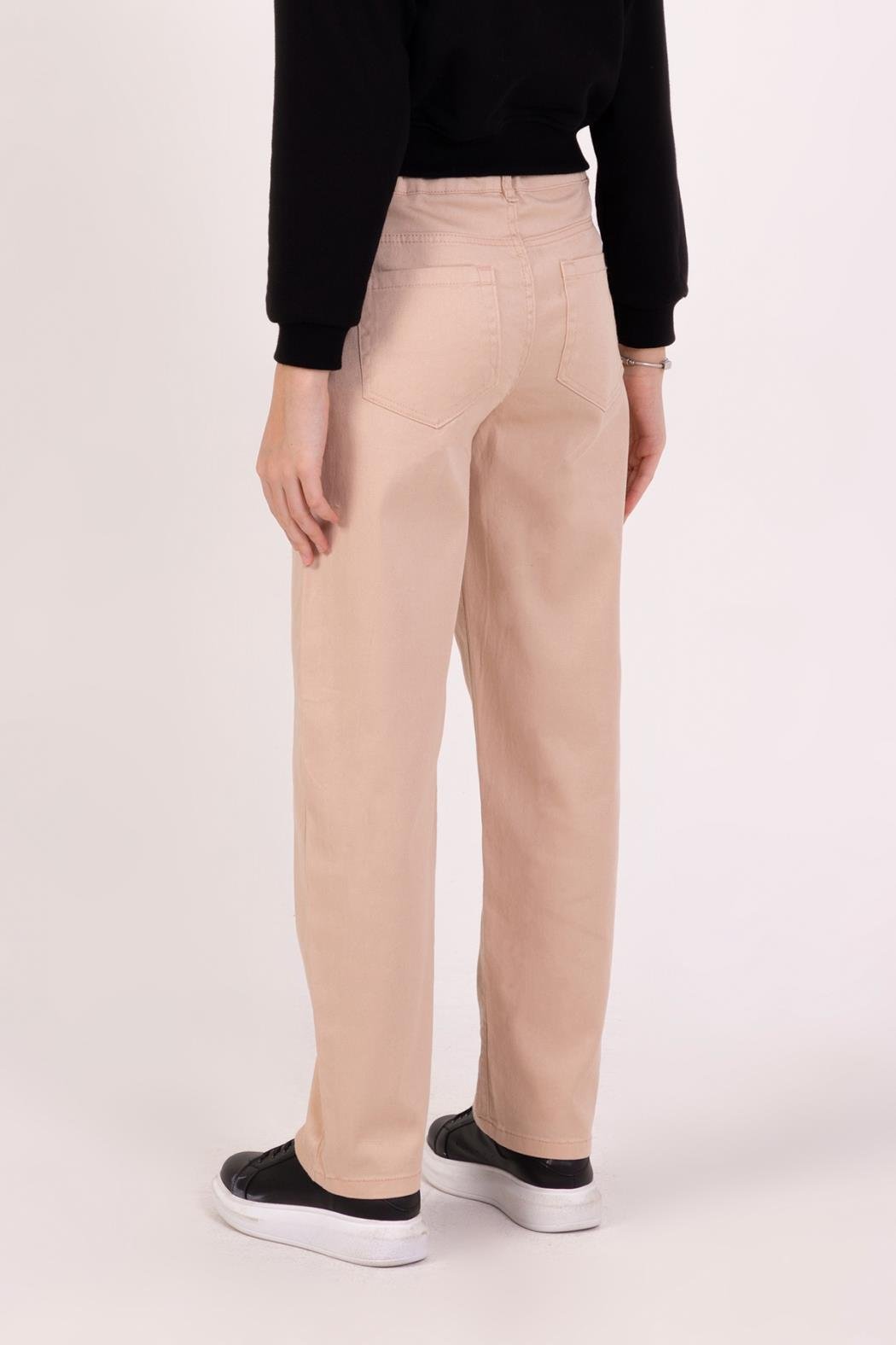 Canvas Klasik Kız Pantolon - Bej