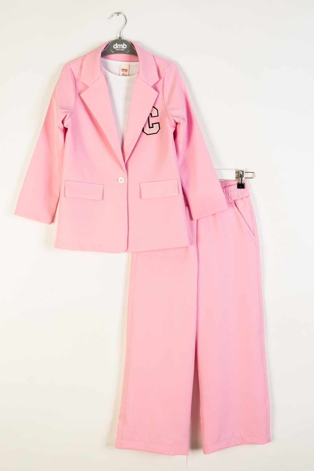 Ceketli 3'lü Kız Takım - Pembe