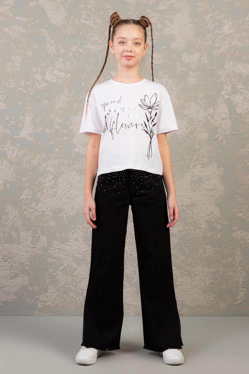 ÇİCEKLİ KIZ T-SHIRT