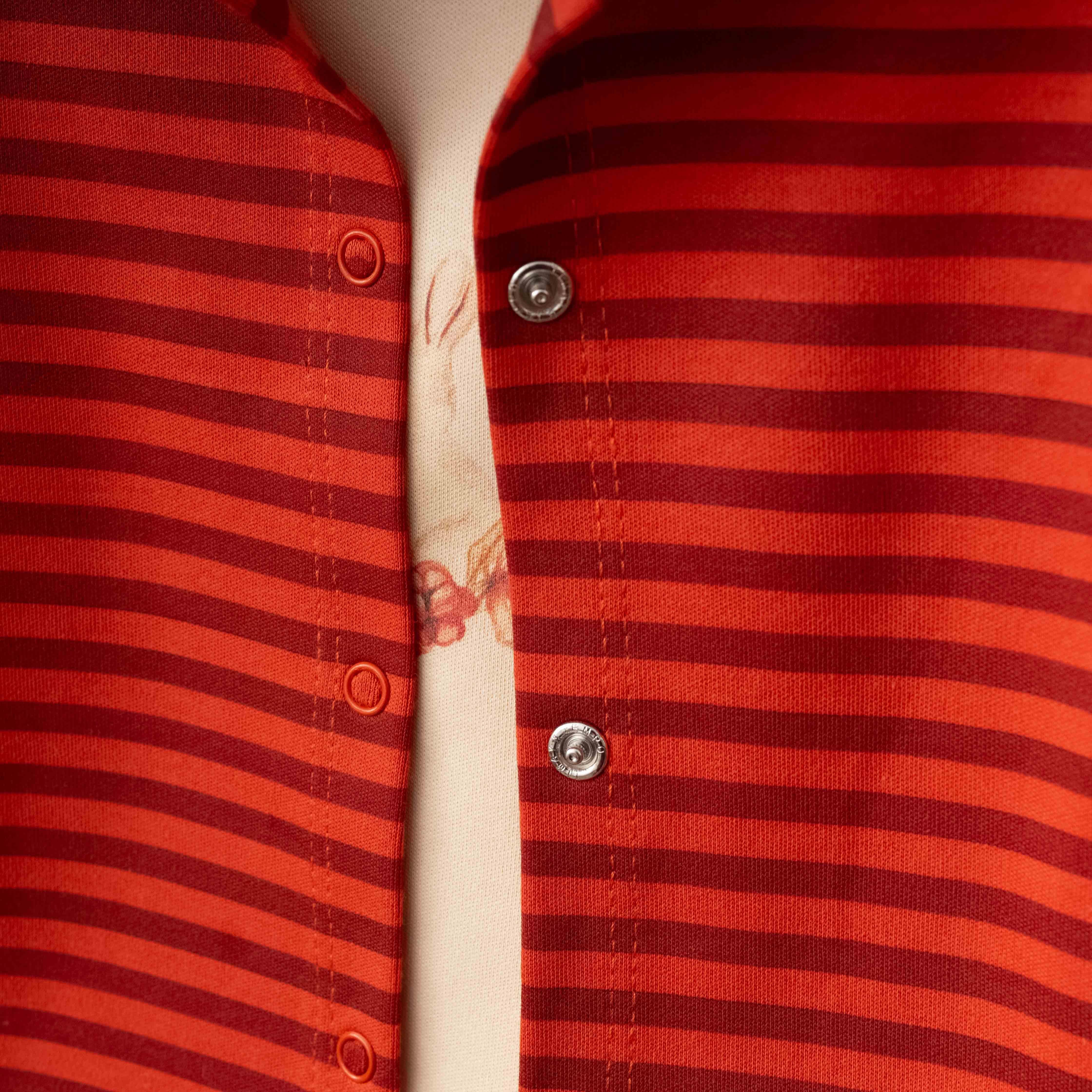 Çizgili 3'lü Kız Takım - Kiremit