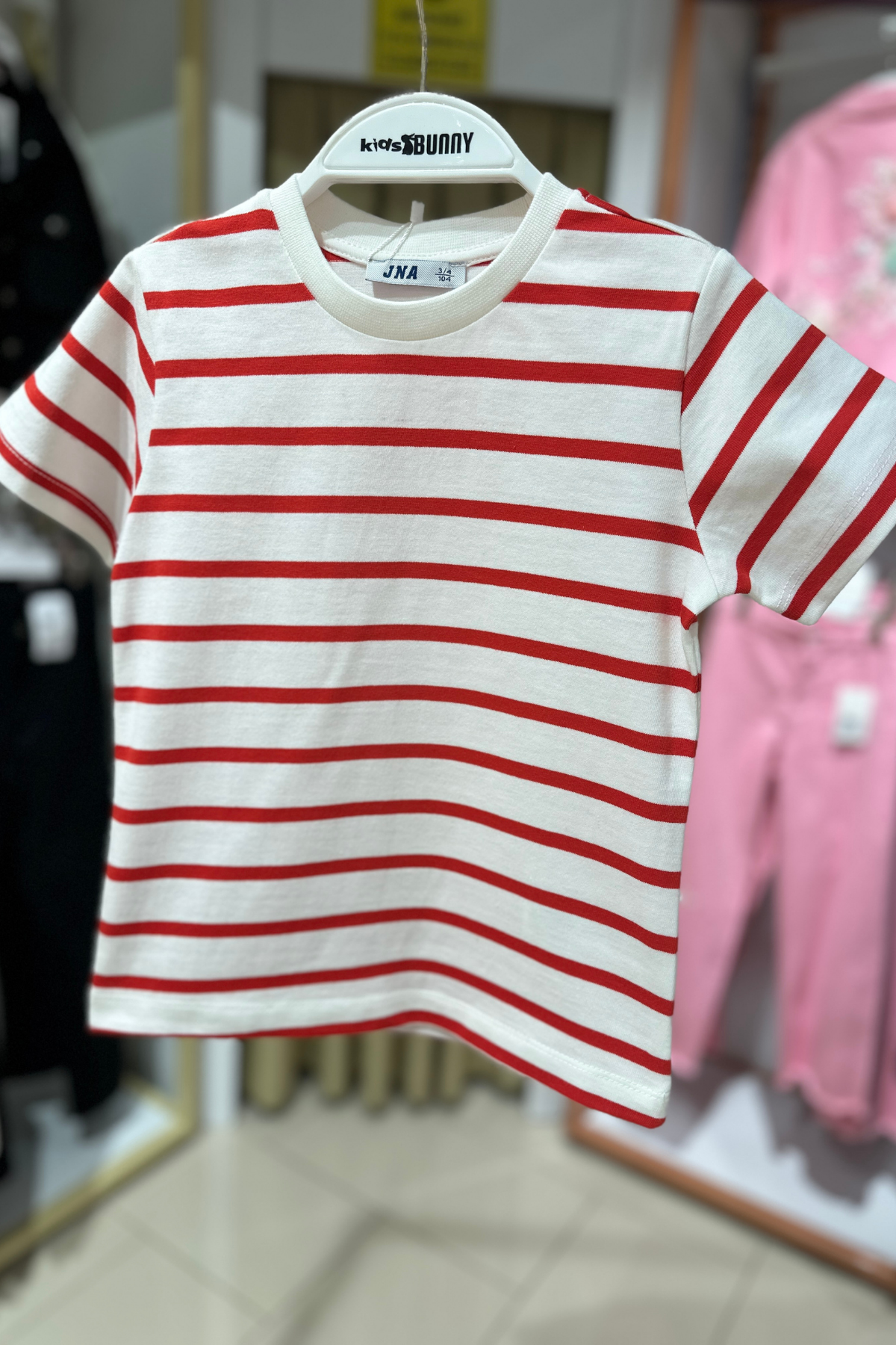 Çizgili Erkek Tshirt - Kırmızı