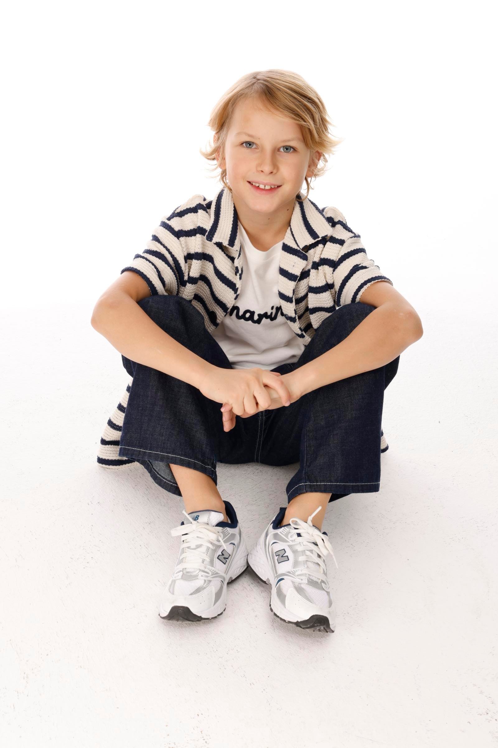 Çizgili Triko Erkek Gömlek - Lacivert