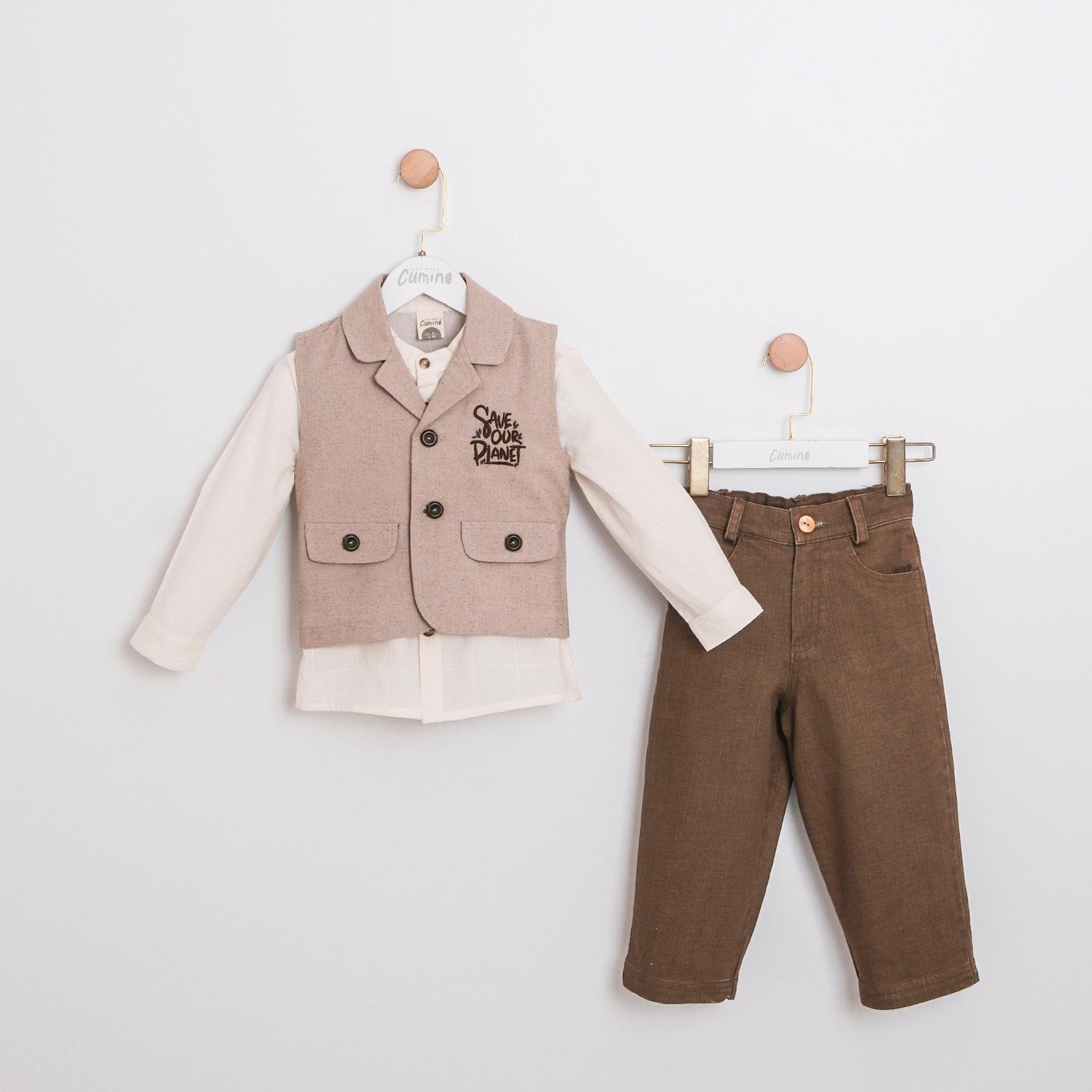 CUMİNO Antonio 3'lü Erkek Takım - Vizon